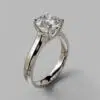 Round Cut Moissanite Cross Prong Solitaire Engagement Ring