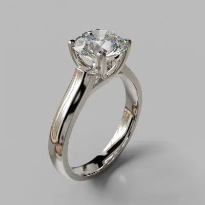 Round Cut Moissanite Cross Prong Solitaire Engagement Ring Round Cut Moissanite Cross Prong Solitaire Engagement Ring