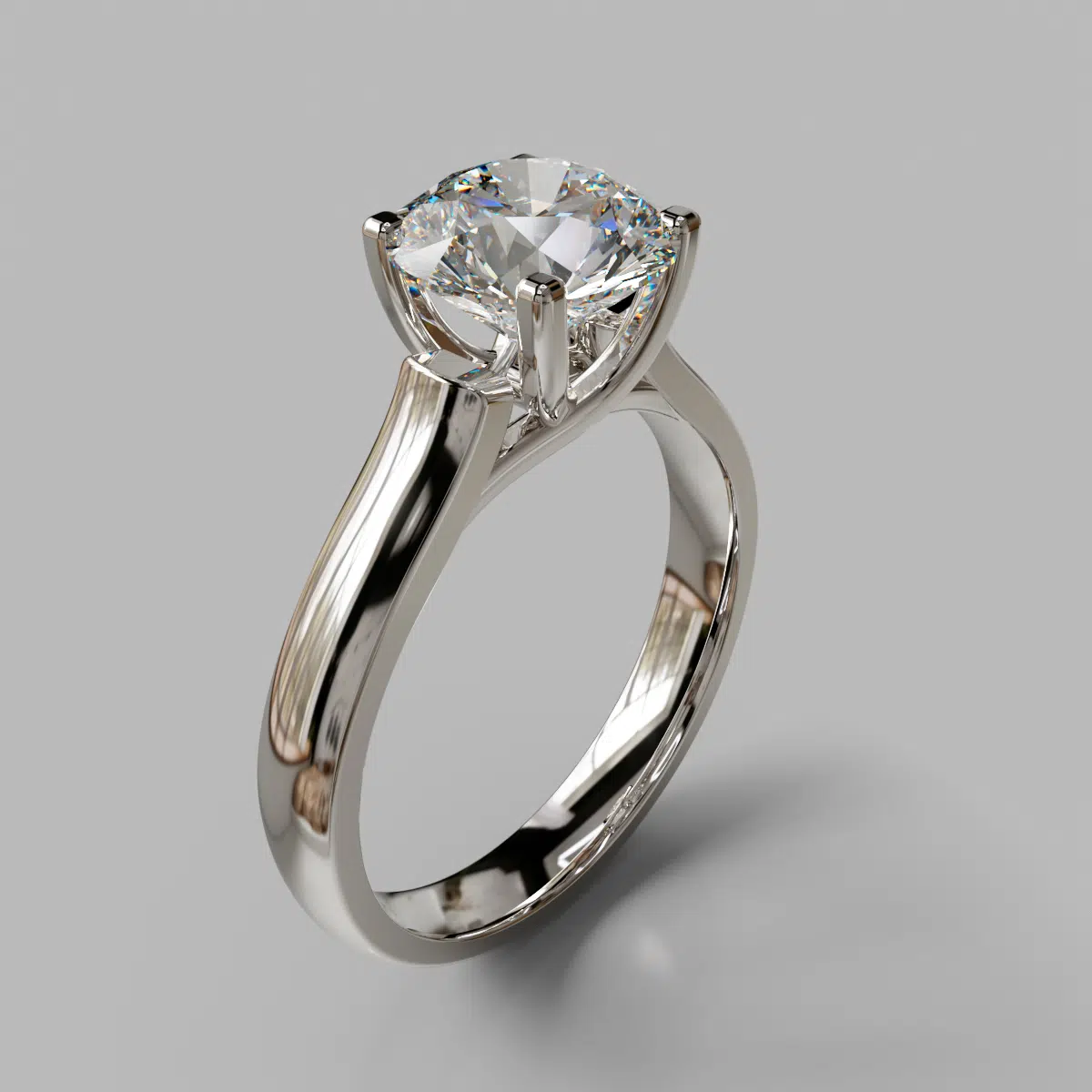 Round Cut Moissanite Cross Prong Solitaire Engagement Ring Round Cut Moissanite Cross Prong Solitaire Engagement Ring