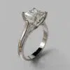 Princess Cut Cross Prong Solitaire Moissanite Engagement Ring