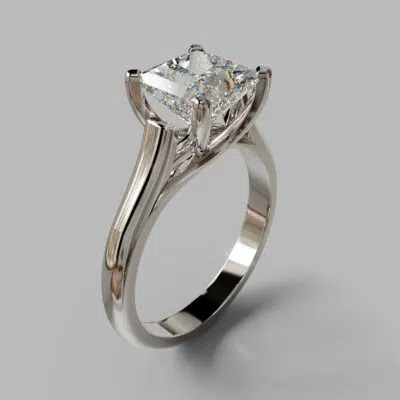 Princess Cut Cross Prong Solitaire Moissanite Engagement Ring Princess Cut Cross Prong Solitaire Moissanite Engagement Ring