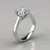 Solid Gold Princess Cut Cross Prong Moissanite Engagement Ring