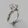 Classic 4 Prong Round Cut Tiffany Style Moissanite Engagement Ring