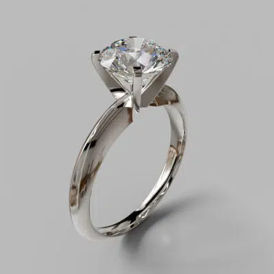 Classic 4 Prong Round Cut Tiffany Style Moissanite Engagement Ring Classic 4 Prong Round Cut Tiffany Style Moissanite Engagement Ring