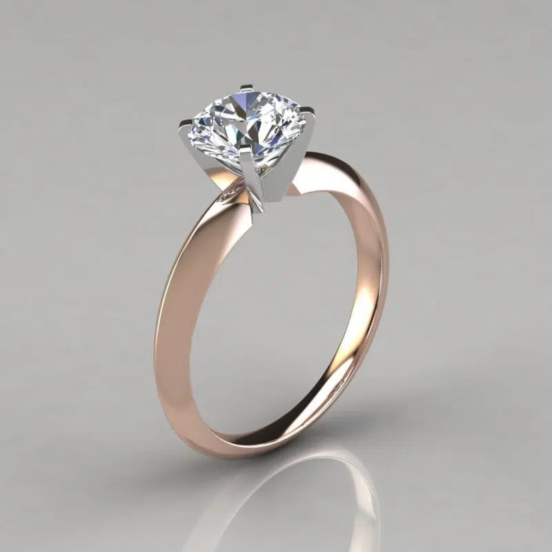 Classic 4 Prong Round Cut Tiffany Style Engagement Ring