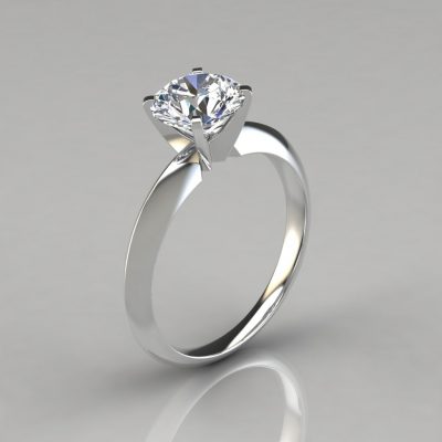 Classic 4 Prong Round Cut Tiffany Style Engagement Ring