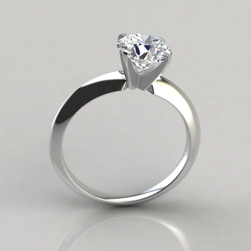 Classic 4 Prong Round Cut Tiffany Style Engagement Ring
