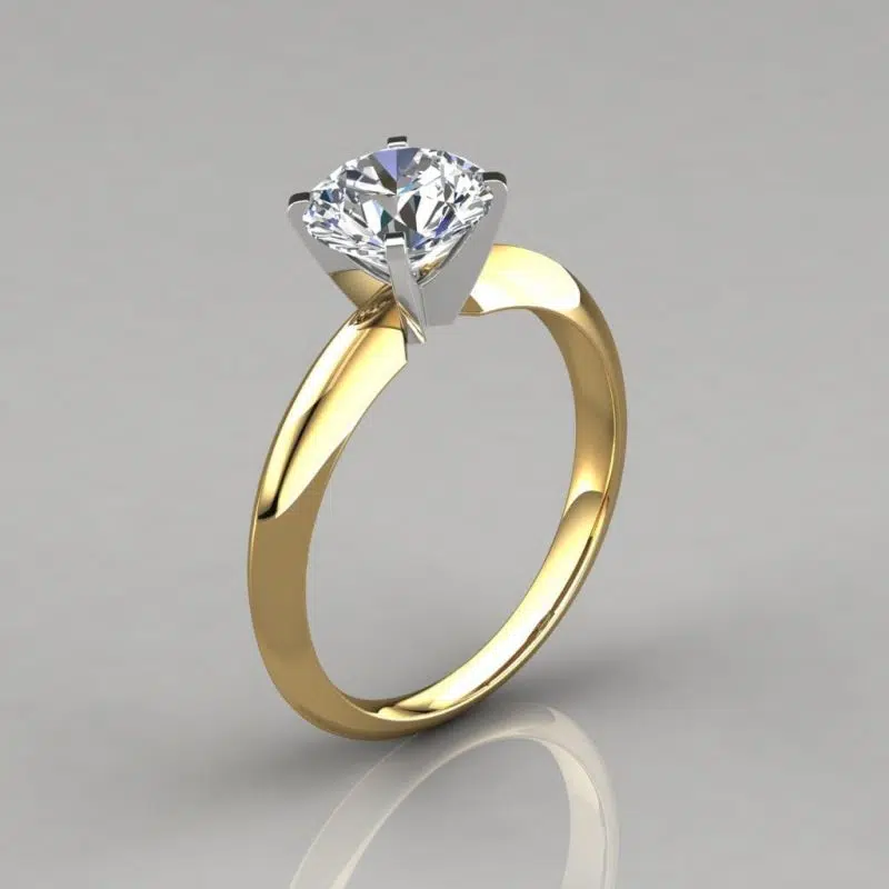 Classic 4 Prong Round Cut Tiffany Style Engagement Ring