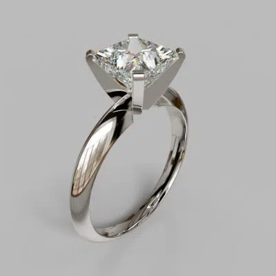 4 Prong Princess Cut Tiffany Style Moissanite Engagement Ring 4 Prong Princess Cut Tiffany Style Moissanite Engagement Ring