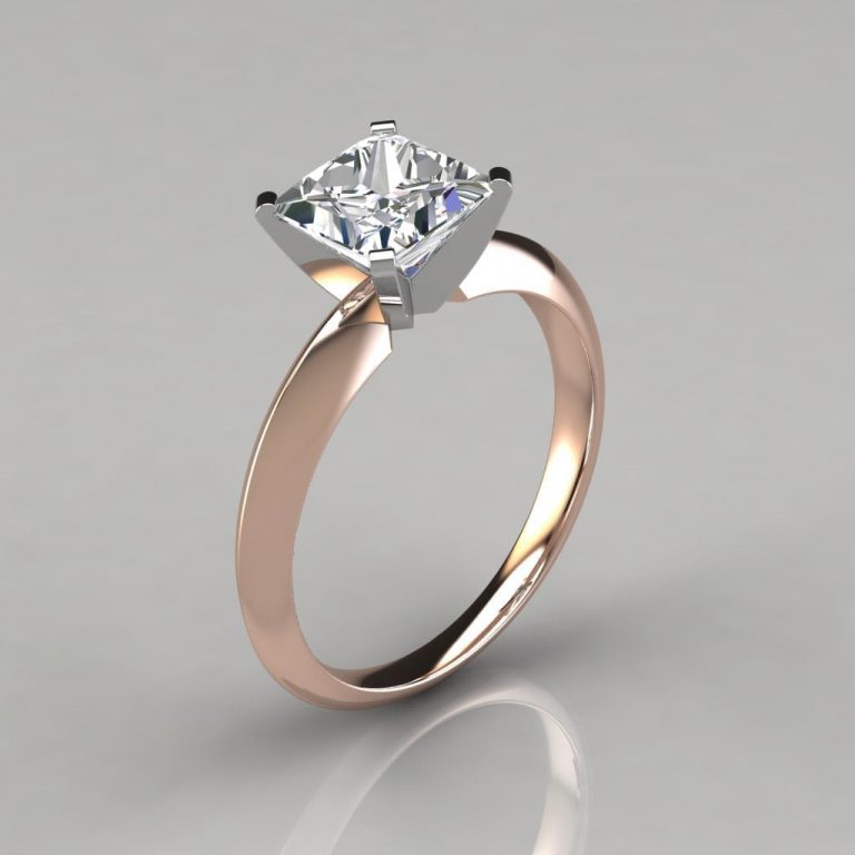 Classic 4 Prong Princess Cut Tiffany Style Engagement Ring