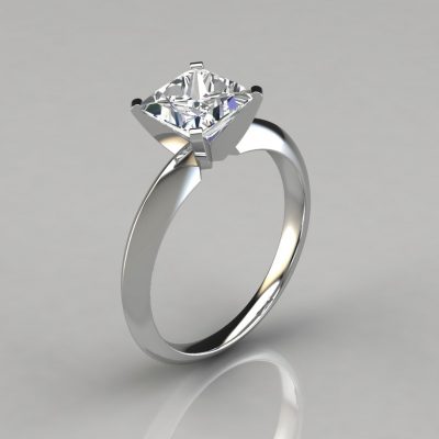 Classic 4 Prong Princess Cut Tiffany Style Engagement Ring