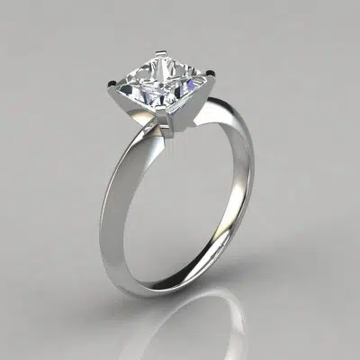 Classic 4 Prong Princess Cut Tiffany Style Engagement Ring