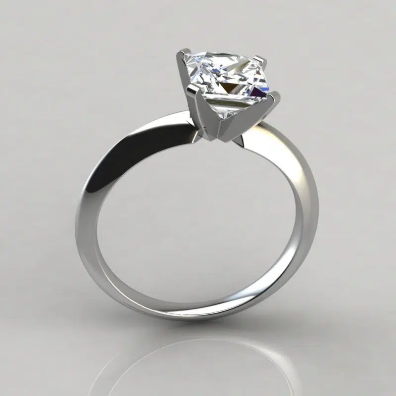 Classic 4 Prong Princess Cut Tiffany Style Engagement Ring