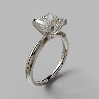 Solitaire Square V-Prong Peg Setting Moissanite Engagement Ring Solitaire Square V-Prong Peg Setting Moissanite Engagement Ring