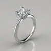Solitaire Square V-Prong Peg Setting Moissanite Engagement Ring