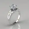 Split Shank Round Cut Solitaire Moissanite Engagement Ring