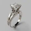 Princess Cut Split Shank Solitaire Moissanite Engagement Ring
