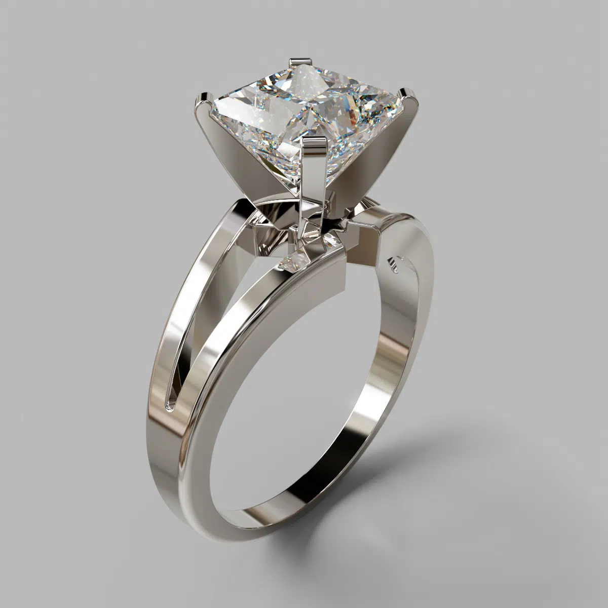 Princess Cut Split Shank Solitaire Moissanite Engagement Ring Princess Cut Split Shank Solitaire Moissanite Engagement Ring