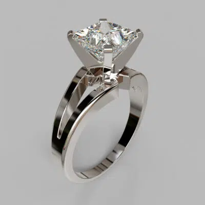 Princess Cut Split Shank Solitaire Moissanite Engagement Ring Princess Cut Split Shank Solitaire Moissanite Engagement Ring