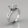 Princess Cut Split Shank Solitaire Moissanite Engagement Ring