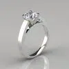 Moissanite Round Cut Solitaire Cathedral Style Engagement Ring
