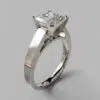 Flat Edged Solitaire Cathedral Style Moissanite Engagement Ring