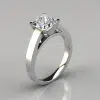 Flat Edged Solitaire Cathedral Style Moissanite Engagement Ring