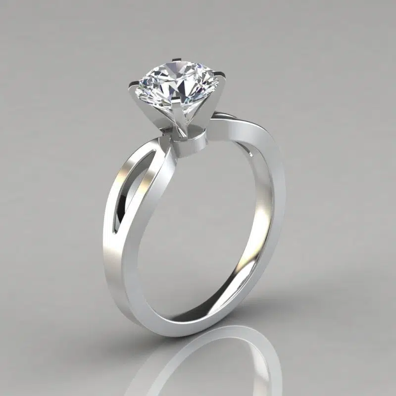 Split Shank Solitaire Moissanite Engagement Ring