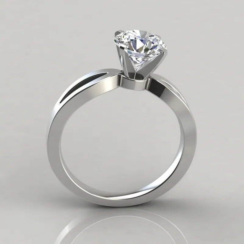 Split Shank Solitaire Moissanite Engagement Ring