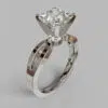 Split Shank Princess Cut Solitaire Moissanite Engagement Ring