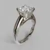 Cathedral Design Princess Cut Solitaire Moissanite Engagement Ring