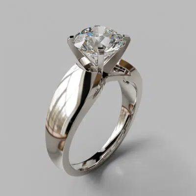 Wide Band Cathedral Style Solitaire Moissanite Engagement Ring Wide Band Cathedral Style Solitaire Moissanite Engagement Ring