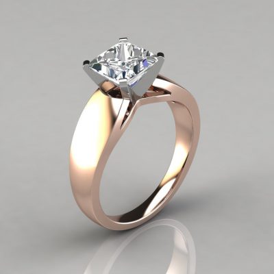 Wide Band Princess Cut Solitaire Engagement Ring | Forever