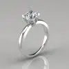Tulip Head Solitaire Moissanite Engagement Ring
