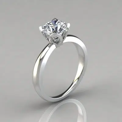 Tulip Head Solitaire Moissanite Engagement Ring