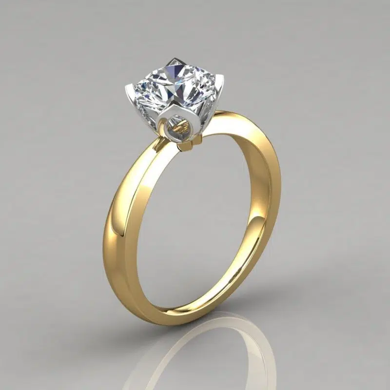 Tulip Head Solitaire Moissanite Engagement Ring