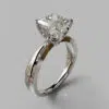 Princess Cut Tulip Head Solitaire Moissanite Engagement Ring