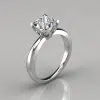 Princess Cut Tulip Head Solitaire Moissanite Engagement Ring