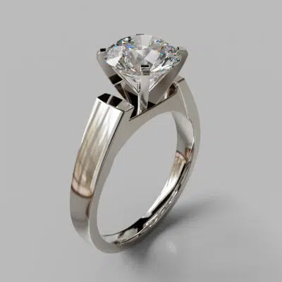 Round Cut Solitaire Petite Cathedral Style Moissanite Engagement Ring Round Cut Solitaire Petite Cathedral Style Moissanite Engagement Ring