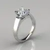 Flat Edged Cathedral Princess Cut Moissanite Engagement Ring