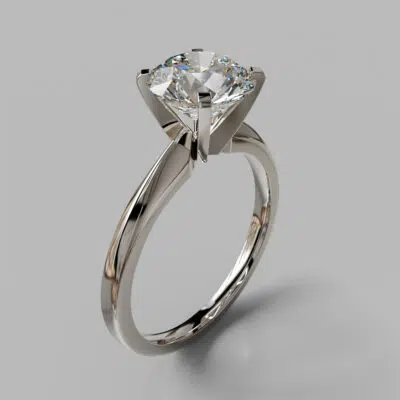 Classic Solitaire Round Cut Moissanite Engagement Ring Classic Solitaire Round Cut Moissanite Engagement Ring