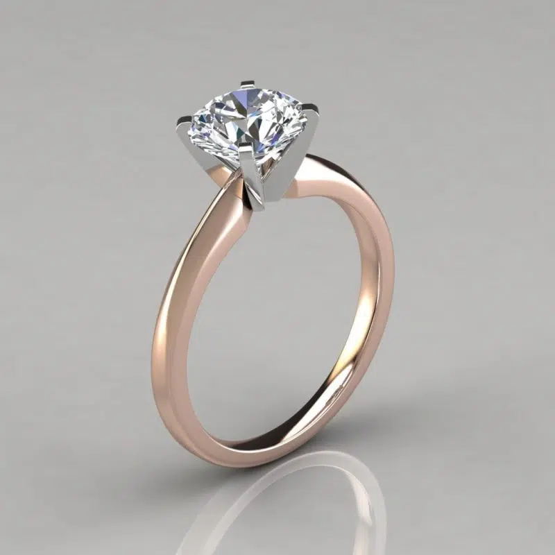 Classic Solitaire Round Cut Moissanite Engagement Ring