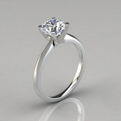 Classic Solitaire Round Cut Moissanite Engagement Ring