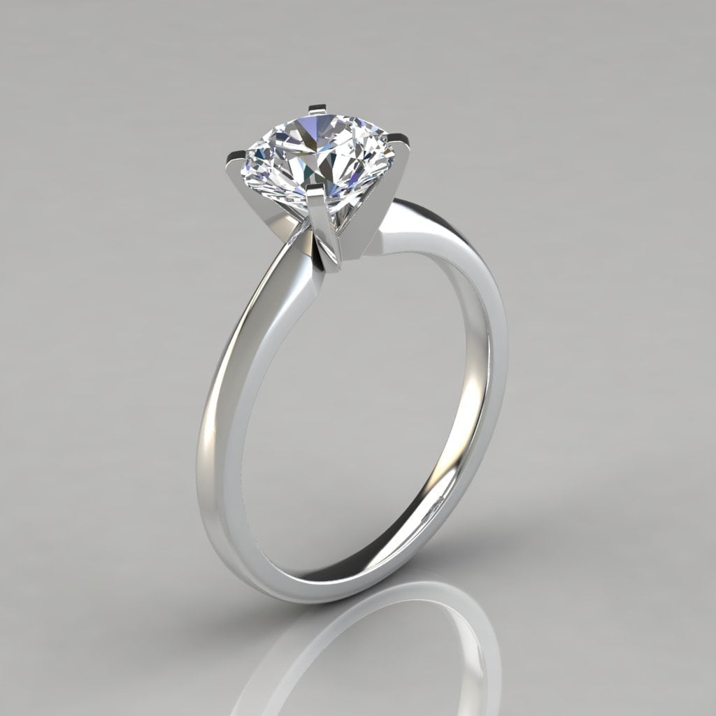 classic simple solitaire diamond engagement rings square cut