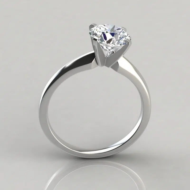 Classic Solitaire Round Cut Moissanite Engagement Ring