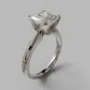 Classic Princess Cut Solitaire Moissanite Engagement Ring