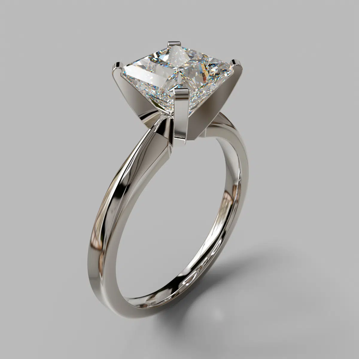 Classic Princess Cut Solitaire Moissanite Engagement Ring Classic Princess Cut Solitaire Moissanite Engagement Ring