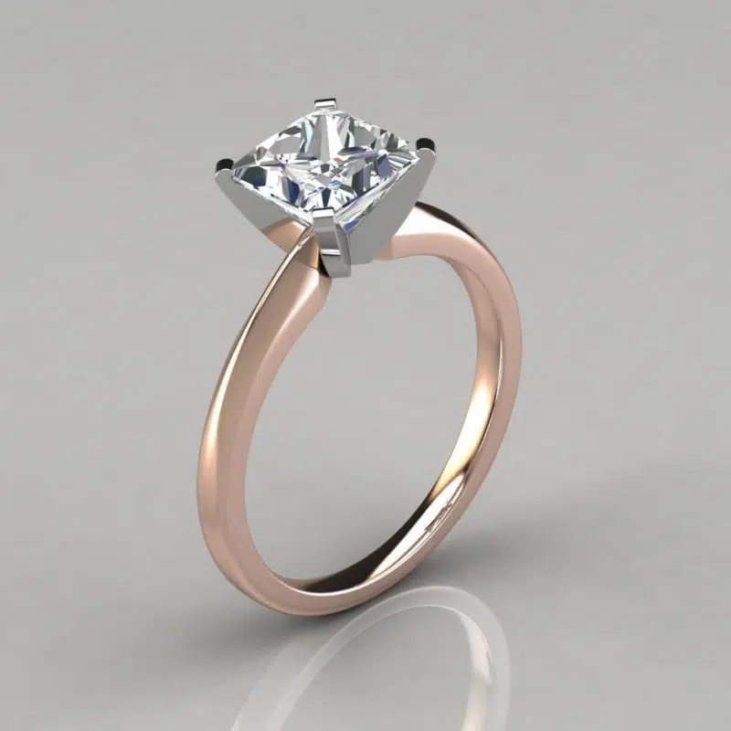 Classic Princess Cut Solitaire Moissanite Engagement Ring
