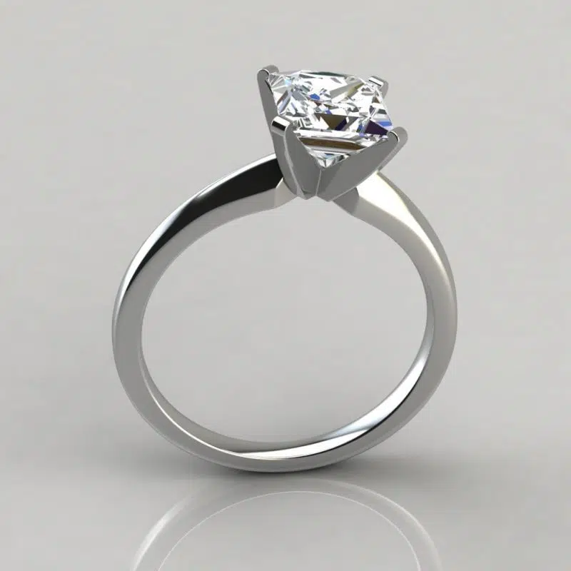 Classic Princess Cut Solitaire Moissanite Engagement Ring