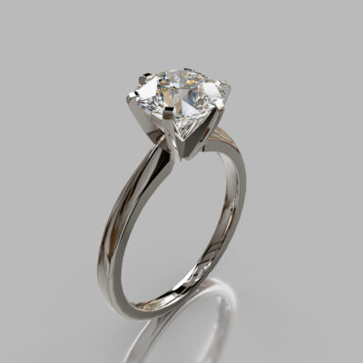Classic Six-Prong Solitaire Moissanite Engagement Ring